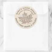 Geptextureerd Kraft Maple Leaf op Sandstone Maple  Ronde Sticker (Tas)
