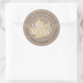 Geptextureerd leder op bruinapleistel ronde sticker (Tas)