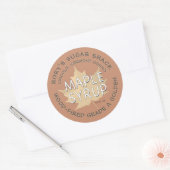 Geptextureerd leder op teracotta-apeletiket ronde sticker (Envelop)