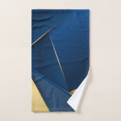 Geptextureerde achtergrondstripes Blauw en Goud Bad Handdoek (Handdoek)