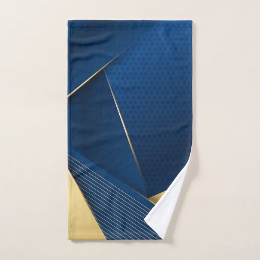 Geptextureerde achtergrondstripes Blauw en Goud Bad Handdoek (Handdoek)