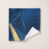 Geptextureerde achtergrondstripes Blauw en Goud Bad Handdoek (Wasdoekje)