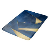 Geptextureerde achtergrondstripes Blauw en Goud Badmat (Gekanteld)