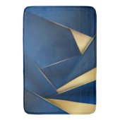 Geptextureerde achtergrondstripes Blauw en Goud Badmat (Voorkant Verticaal)