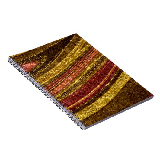 Geptextureerde golven abstract decor golden foil g notitieboek (Rechterzijde)