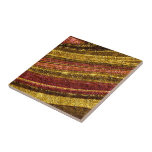 Geptextureerde golven abstract decor golden foil g tegeltje