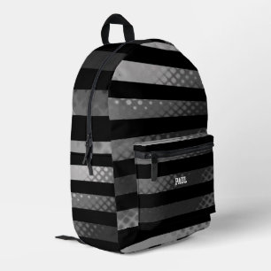 Geptextureerde grijze en zwarte strepen bedrukte rugzak