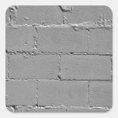Geptextureerde grote betonblokwand vierkante sticker (Voorkant)