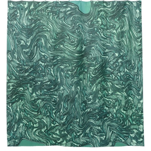 Geptextureerde jade en cyaangroene tinten douchegordijn (Voorkant)