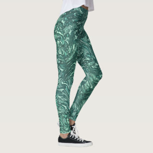 Geptextureerde jade en cyaangroene tinten leggings