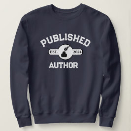 Gepubliceerd Auteur Moderne Quill Ink Witte Tekst Trui