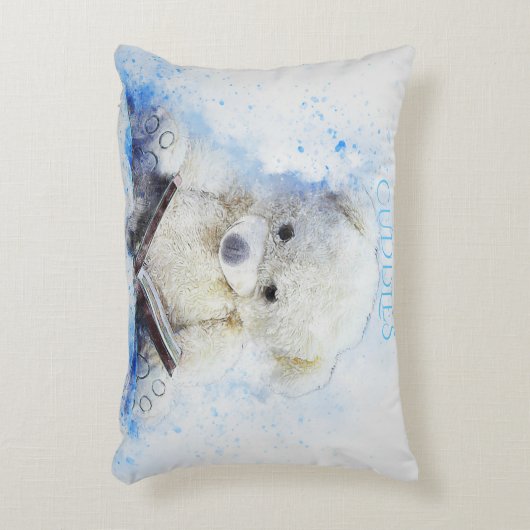 'GEPUBLICEERD' wit beer gooit kussen. Accent Kussen (Voorkant(Verticaal))