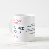 Gepubliceerde auteur-schrijver koffiemok (Voorkant links)