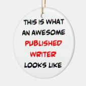 gepubliceerde schrijver, geweldige keramisch ornament (Links)