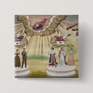 Gepulden voor de Gods for the Liberation of Greece Vierkante Button 5,1 Cm