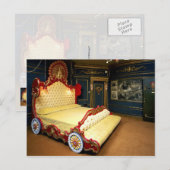 Gepulpte sleeplak met wielen en een pauw briefkaart (Voorkant / Achterkant)