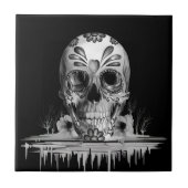 Gepulseerde suiker, smeltsuikerschedel tegeltje (Voorkant)