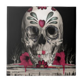 Gepulseerde suiker, smeltsuikerschedel tegeltje (Voorkant)