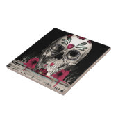 Gepulseerde suiker, smeltsuikerschedel tegeltje (Zijkant)