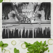 Gepulseerde suiker, smeltsuikerschedel theedoek (Gevouwen)