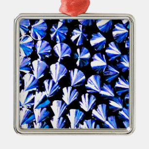 Gepunte Blauwe Zilveren Metaal Metalen Ornament