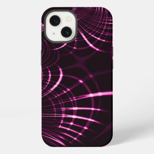 Gepunteerde curven in roze kleur en donkere achter iPhone 13 hoesje