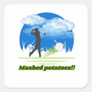 Gepureerde Aardappelen Vierkante Sticker