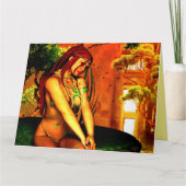 GEPUTE ELF WOMAN ART FANTASY BIRTHDAY-KAARTEN KAART (Voorkant)