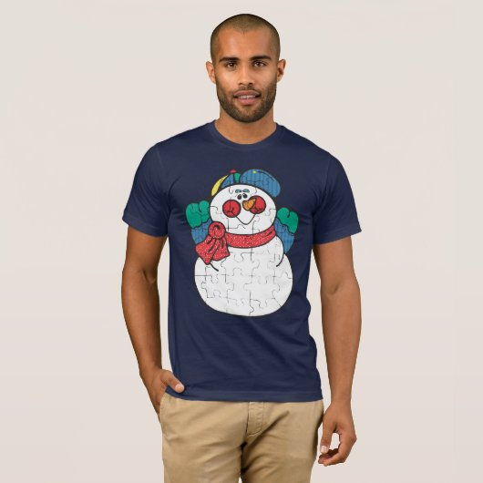 Geputtelde Snowman T-shirt (Voorkant volledig)