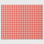 gequilteerde rode en witte gingham stof cadeaupapier (Vlak)