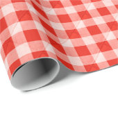 gequilteerde rode en witte gingham stof cadeaupapier (Rol Hoek)