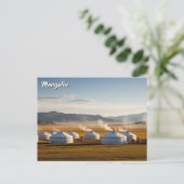 Ger Camp Mongolia Yurt Travel Briefkaart (Staand voorkant)