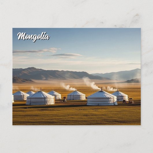 Ger Camp Mongolia Yurt Travel Briefkaart (Voorkant)