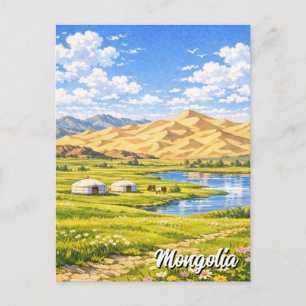 Ger Kamp Mongolië Yurt Reis Briefkaart