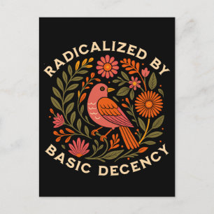 Geradicaliseerd door Basic Decency Bird Feestdagenkaart