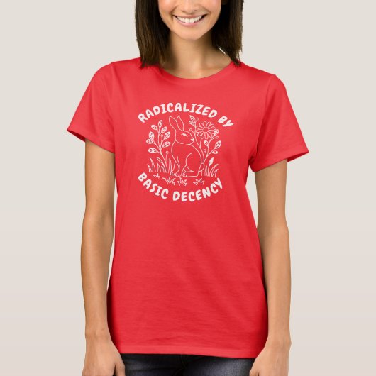 Geradicaliseerd door Basic Decency Floral Bunny T-shirt (Voorkant)