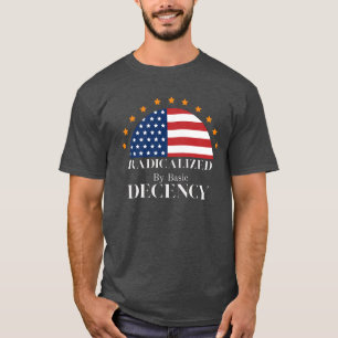 Geradicaliseerd door Basic Decency USA Flag T-shirt