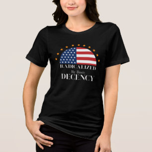 Geradicaliseerd door Basic Decency USA Flag Tri-Blend Shirt