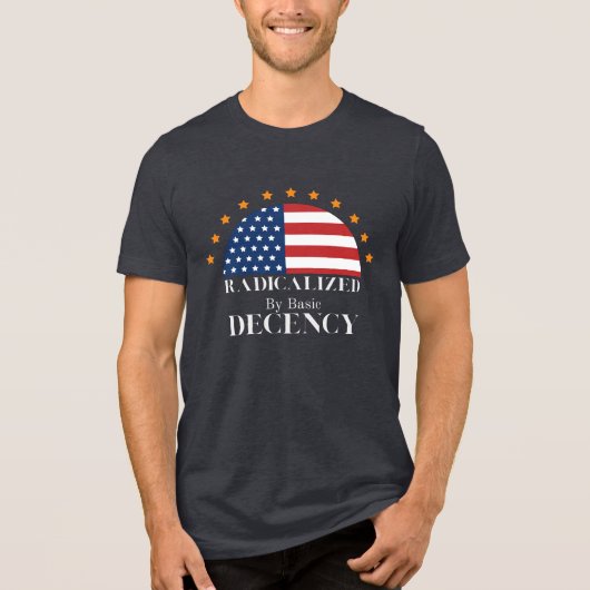 Geradicaliseerd door Basic Decency USA Flag Tri-Blend Shirt (Voorkant)