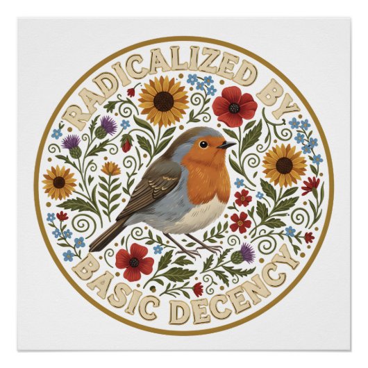 Geradicaliseerd door Basic Decency Vogelontwerp – Perfect Poster (Voorkant)