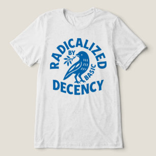 Geradicaliseerd Door Basis Decentie Vogel Retro Tri-Blend Shirt