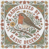 Geradicaliseerd door basisdecennie vogelillustrati sticker (Voorkant)