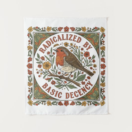 Geradicaliseerd door basisdecentie Vogelillustrati Wandkleed (Voorkant)