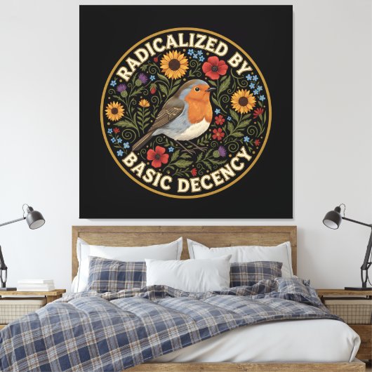 Geradicaliseerd door basisdecentie Vogelliefhebber Canvas Afdruk (Insitu (Slaapkamer))