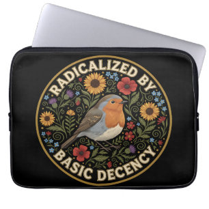Geradicaliseerd door basisdecentie Vogelliefhebber Laptop Sleeve
