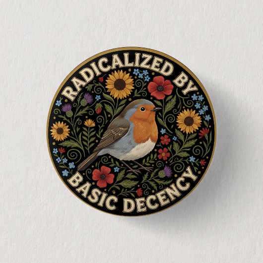 Geradicaliseerd door basisdecentie Vogelliefhebber Ronde Button 3,2 Cm (Voorkant)