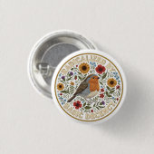 Geradicaliseerd door basisdecentie vogelontwerp – ronde button 3,2 cm (Voorkant /achterkant)