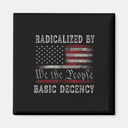 geradicaliseerd door basisfatsoen Funny US Flag Magneet (Voorkant)