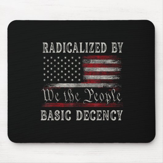 geradicaliseerd door basisfatsoen Funny US Flag Muismat (Voorkant)