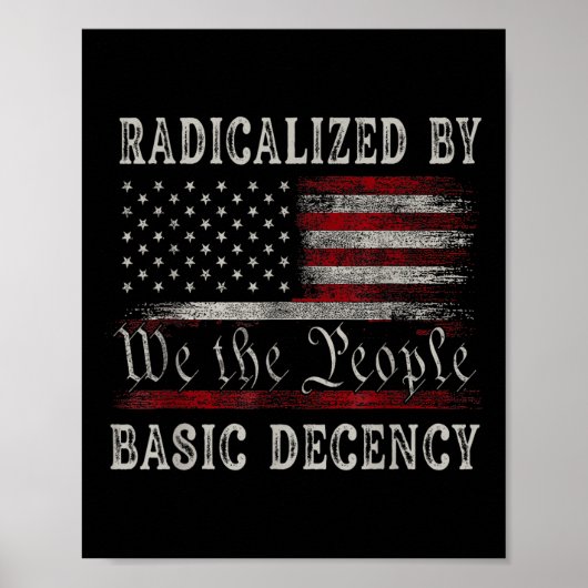  geradicaliseerd door basisfatsoen Funny US Flag Poster (Voorkant)